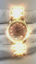 Rolex Datejust Pink Mother Of Pearl Natural Earth Mined Diamond Dial 31 mm Two Tone Watch