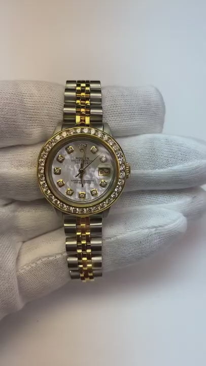 Ladies Arabic Dial Ss & Yellow Gold Rolex Datejust Watch