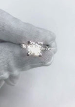 3.50 Carats Princess Cut Natural Earth Mined Diamond Ring With Accents White Gold 14K