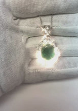 Green Emerald With Natural Earth Mined Diamond Gemstone Pendant Necklace 7.85 Carat WG 14K