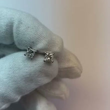 1 Carat Prong Set Princess Cut Natural Earth Mined Diamond Stud Earring 14K White Gold