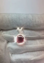 Ladies Round Natural Earth Mined Diamond Halo Gemstone Pendant Asscher Cut Ruby 12 Carats