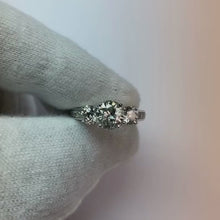 2.75 Carats Three Stone Ring Channel Set Round Natural Earth Mined Diamond Jewellery