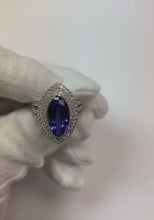 6 Ct Natural Earth Mined Diamond With Marquise Cut Tanzanite Stone Ring White Gold 14K