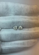 Prong Set 2 Carats Round Natural Earth Mined Diamond Women Stud Earring White Gold 14K