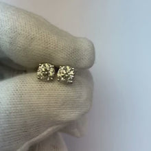 1.40 Ct Round Natural Earth Mined Diamond Stud Earring 14K White Gold