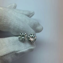 Round Cut Sparkling 4.50 Carats Natural Earth Mined Diamonds Studs Earrings 14K Gold