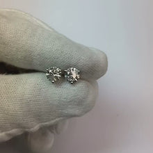 2 Carats Three Prong Set Round Cut Natural Earth Mined Diamonds Stud Earrings