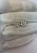 2.1 Ct Real Round Natural Earth Mined Diamond Cluster Women Earring 14K White Gold