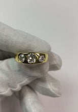 3 Stone Gypsy Natural Earth Mined Diamond Wedding Band 2 Carats Old Miner Yellow Gold 14K