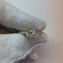 Round Old Mine Cut Natural Earth Mined Diamond Ring Fishtail Set Jewellery 3 Carats Yellow Gold