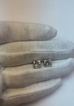 4 Ct Cushion Old Mine Cut Natural Earth Mined Diamonds Studs Earring White Gold 14K