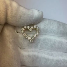 1.6 Ct Round Natural Earth Mined Diamond Heart Style Necklace Pendant 14K White Gold