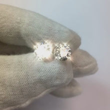 Round Stud Natural Earth Mined Diamond Earring 4.50 Carats White Gold 14K Vs1 F