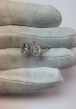 Toi et Moi Pear & Round Natural Earth Mined Diamond Ring 4 Carat Two Tone Gold 14K Jewellery