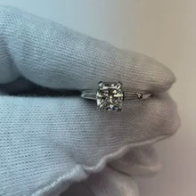 3.11 Ct. Radiant Center Natural Earth Mined Diamond 3 Stone Anniversary Ring