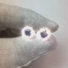 Round Ceylon Sapphire Stud Earring Halo Natural Earth Mined Diamond Gold 2.30 Ct