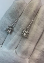 Sparkling 4.70 Carats Natural Earth Mined Diamonds Women Dangle Earrings White Gold 14K