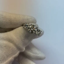 4 Carat Round Natural Earth Mined Diamond Three Stone Engagement Ring White Gold 14K