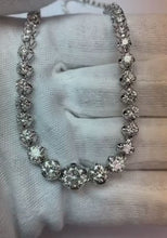 15 Ct Prong Set Round Cut Natural Earth Mined Diamond Necklace 14K White Gold