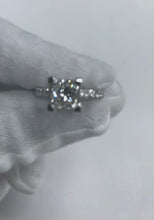 3.50 Carats Princess Cut Natural Earth Mined Diamond Ring With Accents White Gold 14K