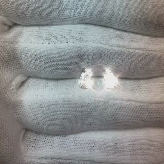 Diamonds Stud Women Earring White Gold New 1 Carat Pear Cut G Si1