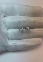 Princess Cut Natural Earth Mined Diamond Stud Earrings 1.60 Ct White Gold 14K