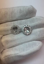 Women Jackets Studs Halo Earring Round Cut 1.30 Carats White Gold 14K Natural Earth Mined Diamond