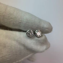 Round Bezel Set Natural Earth Mined Diamond Stud Earring 1 Carat