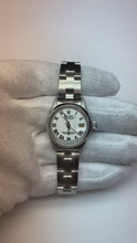 Smooth Bezel White Roman Dial Rolex Datejust Women Watch Ss Oyster
