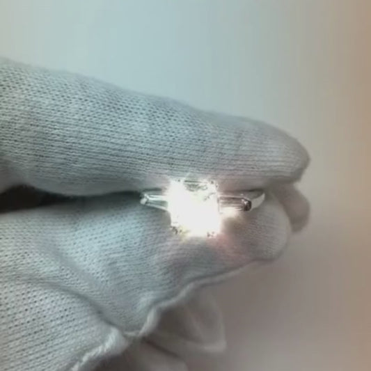 3.11 Ct. Radiant Center Diamond 3 Stone Anniversary Ring