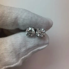 Sparkling Round Cut 3.40 Ct Natural Earth Mined Diamonds Lady Studs Earring White Gold 14K