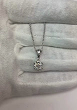 1 Carat Solitaire Round Real Natural Earth Mined Diamond Necklace Pendant White Gold 14K