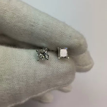 1.5 Ct Princess Cut Natural Earth Mined Diamond Stud Earring 14K White Gold