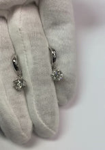 Six Prong Setting Round Cut 2 Carats Natural Earth Mined Diamond Drop Earring White Gold