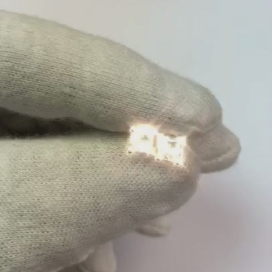0.90 Carats Princess Cut Diamond Stud Earring 14K White Gold