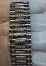 10 Carats Men's Bracelet Sparkling Small Natural Earth Mined Diamonds White Gold 14K