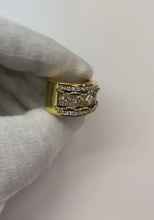 Genuine Men's Ring Rope Wave 5 Stone Band Black Gold Accents 3.75 Carats