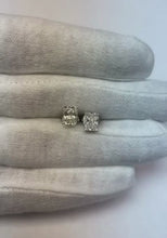 Solitaire Radiant Cut Natural Earth Mined Diamond Stud Earring 2 Carats White Gold 14K