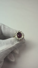 5 Ct Red Ruby Natural Earth Mined Diamond Wedding Ring 14K Yellow Gold