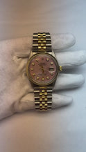 Rolex Datejust 36 mm Pink Mother of Pearl Natural Earth Mined Diamond Dial Two Tone Watch