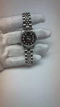 Black Natural Earth Mined Diamond Dial Stainless Steel Jubilee Bracelet Rolex Watch