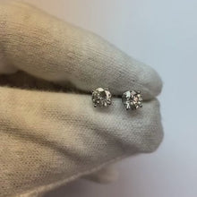 4 Prong Set Solitaire Round Natural Earth Mined Diamond Stud Earring Gold 14K 1.5 Ct.