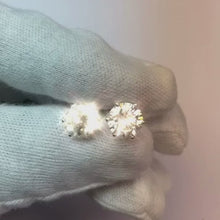3 Carats Round Natural Earth Mined Diamond Stud Earrings White Gold 14K