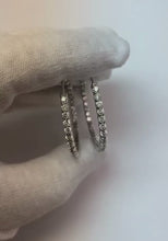 5 Carats Round Cut Natural Earth Mined Diamonds Lady Hoop Earrings 14K White Gold