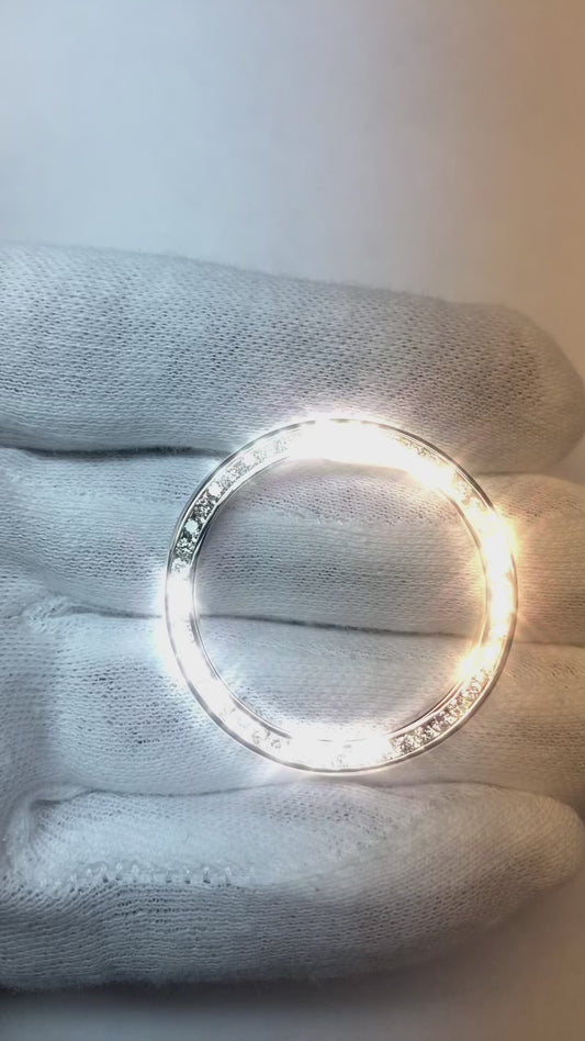 Genuine Custom Channel Set Natural Earth Mined Diamond Bezel To Fit Date Watch 1.50 Ct.