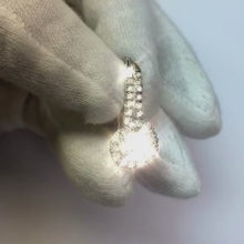 Round Cut 3.40 Carats Natural Earth Mined Diamonds Ladies Dangle Earrings White Gold