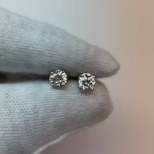 F Vvs1 1.20 Cts Round Natural Earth Mined Diamonds Platinum Stud Earring