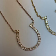 2.5 Ct Round Cut Natural Earth Mined Diamonds Horseshoe Pendant Necklace14K White Gold