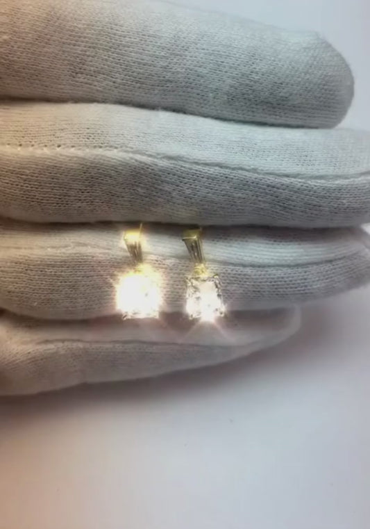 Diamond Drop Earrings 5 Carats Radiant Cut White Gold 14K